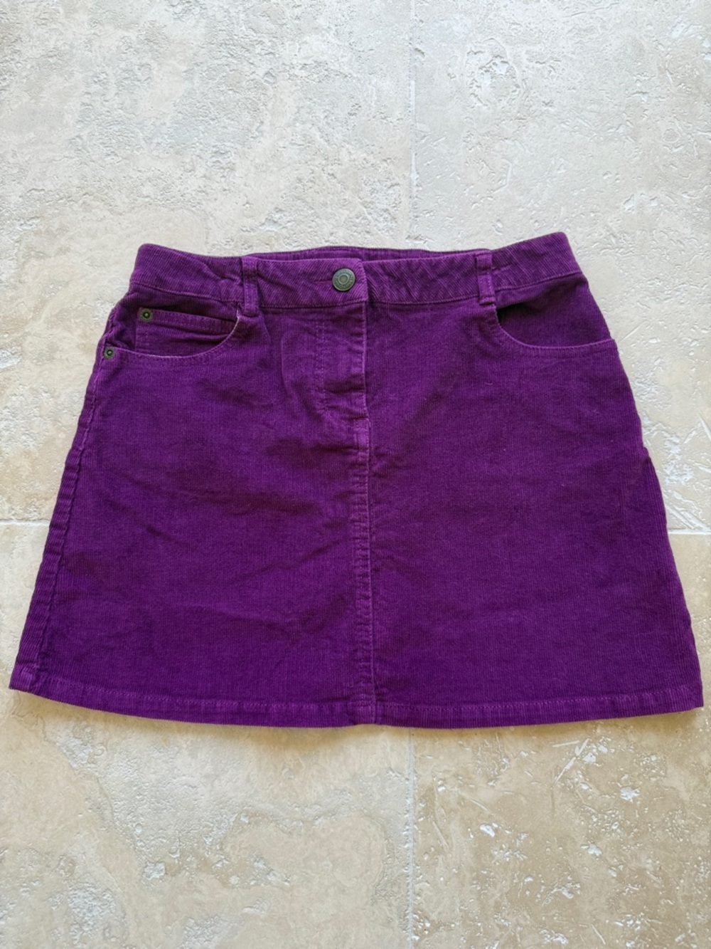 Mini Boden Purple Corduroy A-Line Skirt